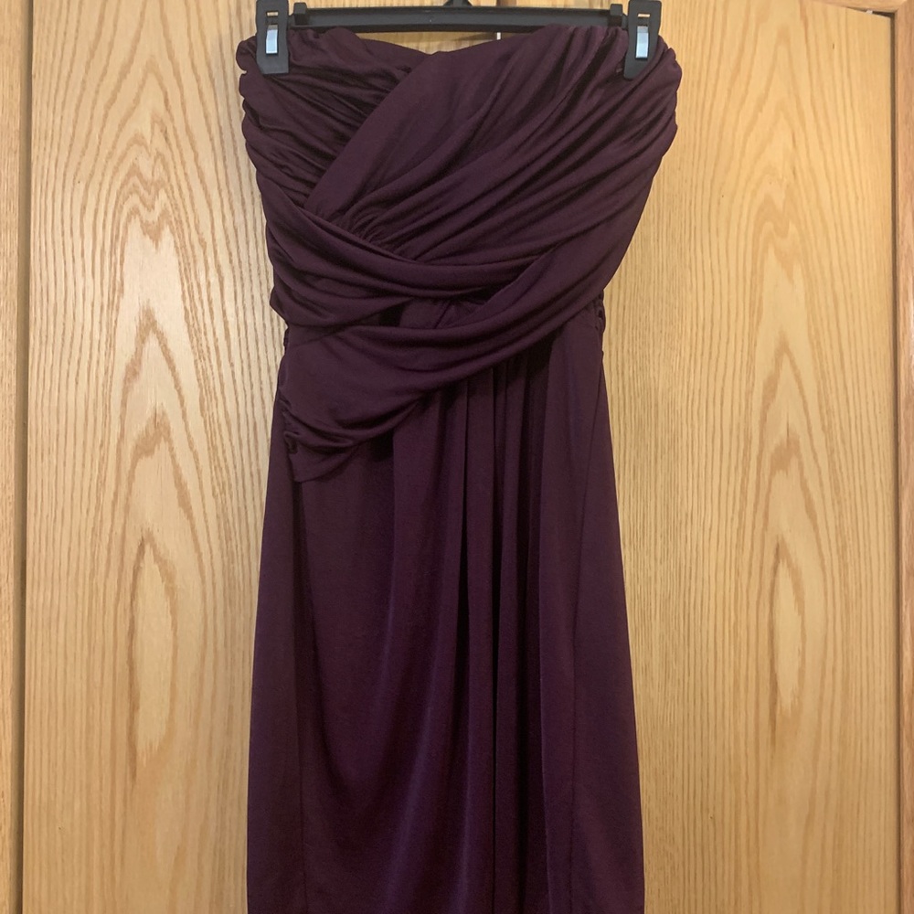 Strapless purple dress